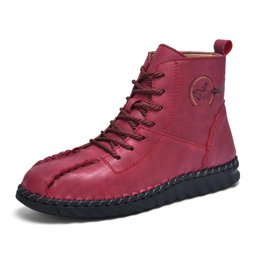 

Женские высокие ботинки Повседневная кожаная обувь Модные кроссовки 36 красный