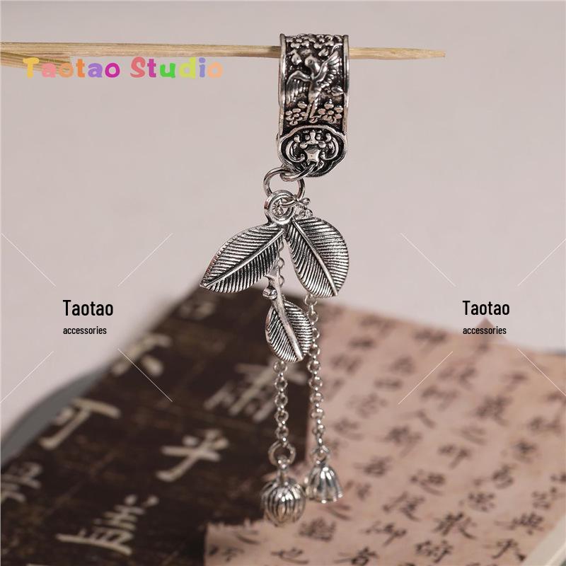 Three-Way Tassel Dangle Pendant Antique Silver Crystal DIY Bracelet Necklace Accessories