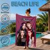 Custom Name Kpop Group Portrait Beach Towel Microfiber Beach Towel, Lightweight and Quick-Dry, for Summer Travel, Swimming Pool Gift