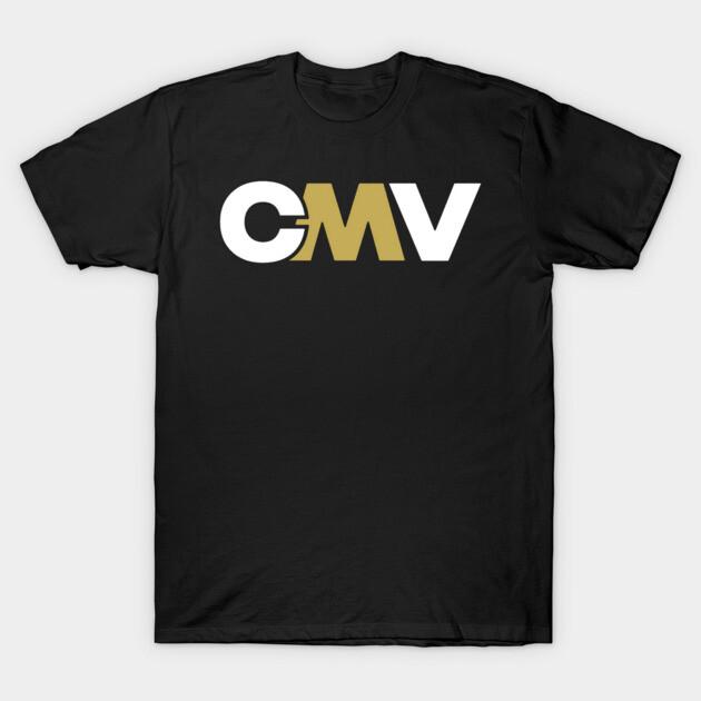 Asian Size Men Black Print T-shirt Cmv No-Cut Print Cotton Tshirt M