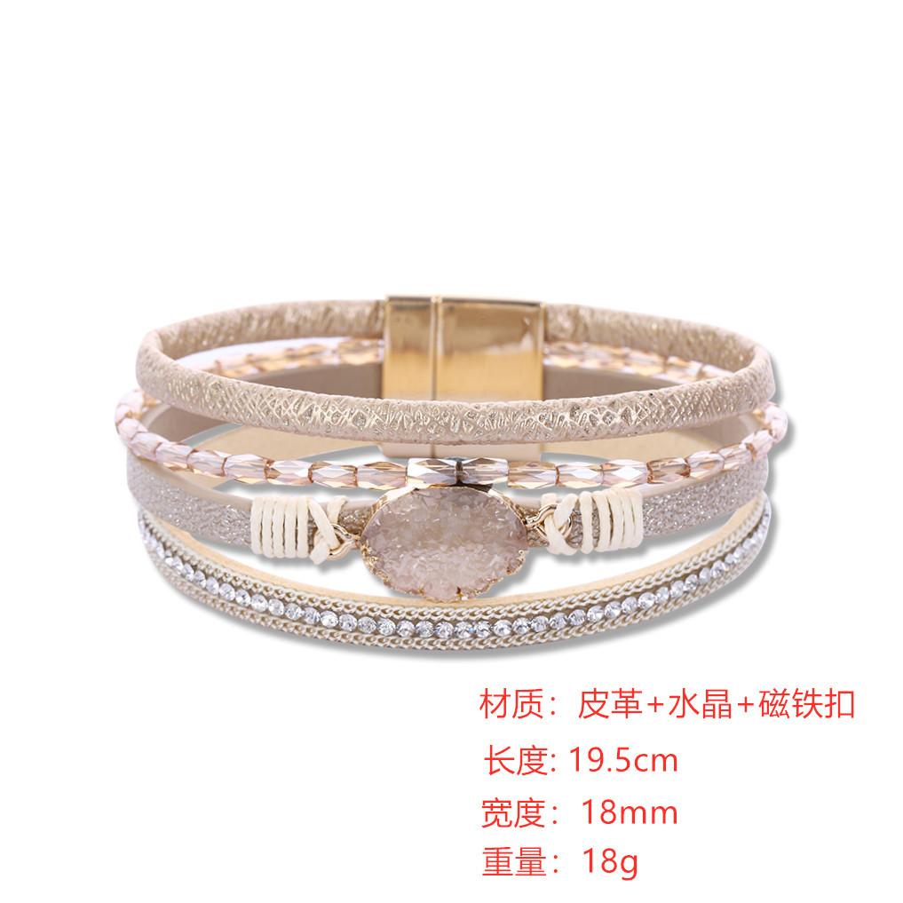 WYBU Crystal Leather Bracelet For Women Simple Shiny Fashion Women's Bracelet Female Girls Wrist Jewelry Gifts Wholesale