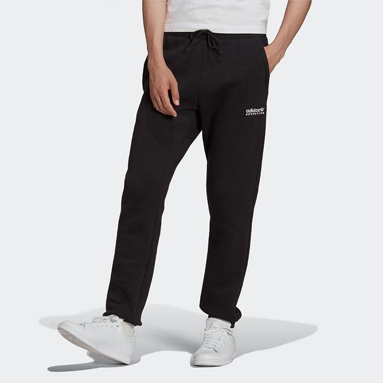 Adidas Originals Winter Trefoil P Sweatpants Fleece-Lined Tapered Men Bottoms Black H09052