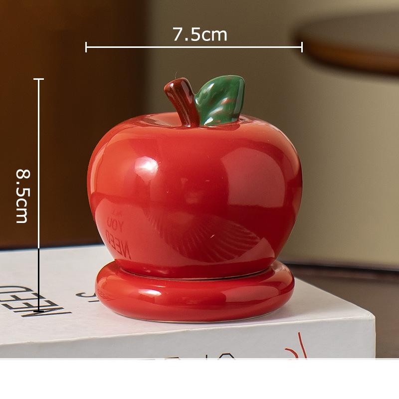 Creative Fruits Toothpick Holder Cotton Swab Can Apple/pear Shape Ceramic Jar Desktop Organizer Dental Floss Box Storage Jars