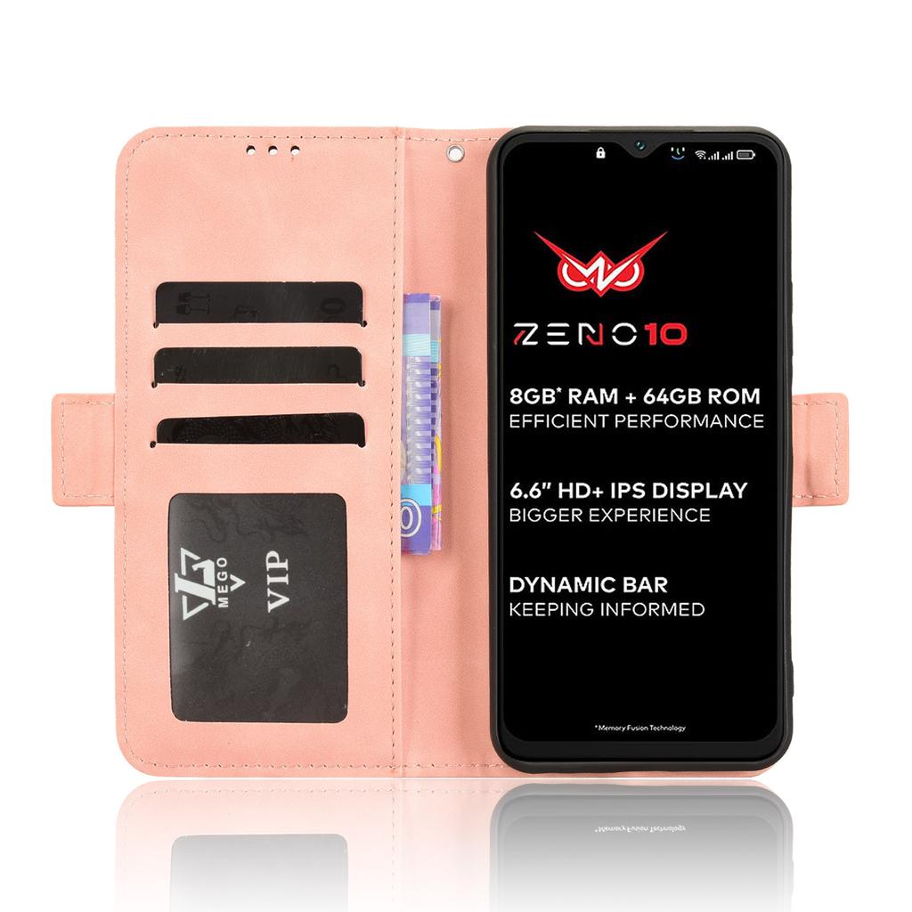 For itel Zeno 10 4G Leather Case Phone Wallet Cover with Multiple Card Slots