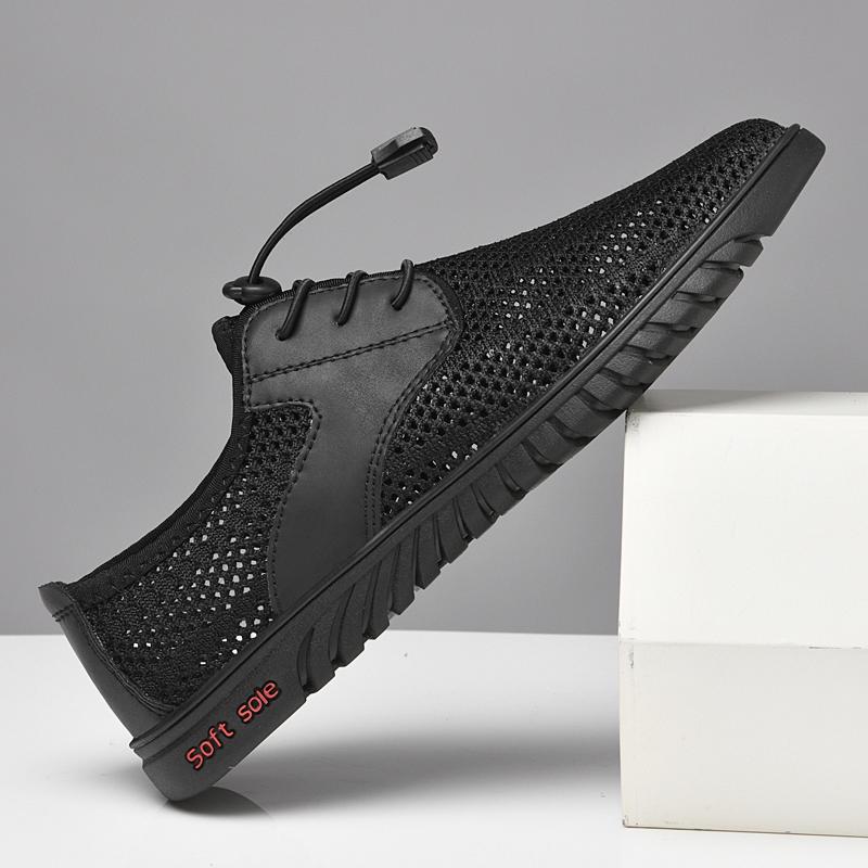 Fashion Lightweight Men Casual Shoes Fashion Hollow Out Shoes Male Breathable Cool Men Mesh Driving Shoes Comfortable Outdoor Sneakers