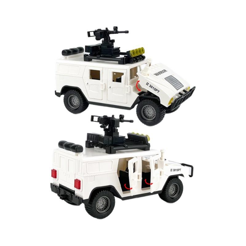 Four Children'S Assembled Small Particle Building Block Toy Accessories X035 Peacekeeping Force Rescue Vehicle