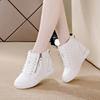 Fashion 7cm 2024 Microfiber Platform Wedge Leather Spring Boots Hidden Heels Ankle Women High Brand Chunky Sneaker Autumn Shoes