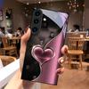 Midnight Pink Affection Black Glass Phone Case For For Samsung Galaxy S26 S25 S26Ultra S25 Edge S24 FE S23 S22 S21 S20Plus Cover