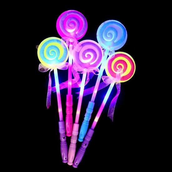 LED Light Flashing Fairy Magic Wand Princess Lollipop Stick Girl Xmas Decor