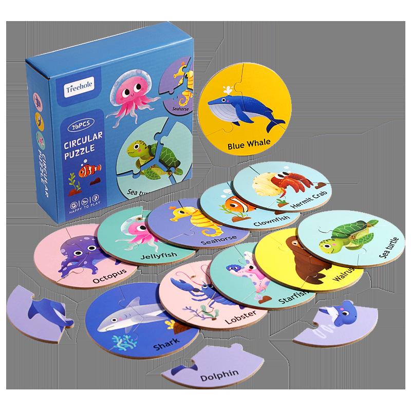 

Деревянный пазл на соответствие животных: Интерактивная логическая обучающая игра для детей