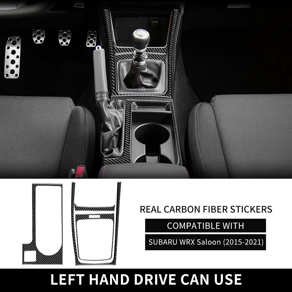 Riktigt mjuk kolfiberdekal för Subaru WRX 2015 2016 2017 2018 2019 2020 2025 LHD RHD Växelväljare Panelram Interiörlist