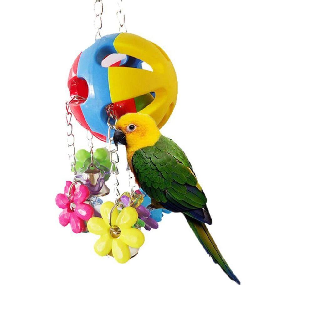 Bell for Budgie Parakeet Bird Accessories Parrot Chew Toy Bird Cage Hanging Toys Hollow Ball Toy