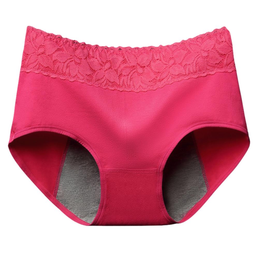 Menstruační kalhotky pro ženy se středním pasem, květinové, poporodní hipster kalhotky pro dámy s krajkou, dívčí kalhotky s plným krytím, bavlněné strečové kalhotky