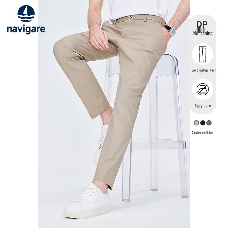 Navigare Men's Slim Fit Easy-Care Casual Pants