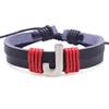 Handmade Woven Leather Bracelet with English Letter Charms