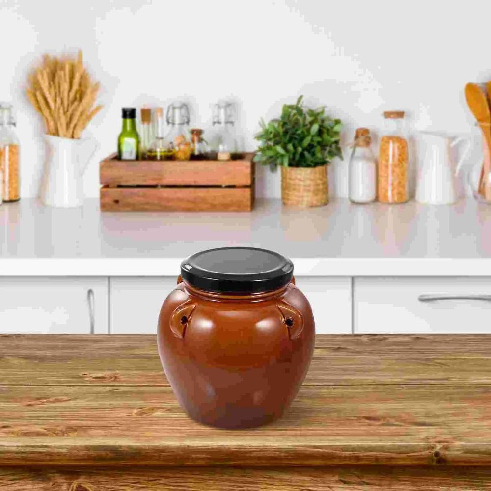 Ceramic /Mason Lid Ceramic Pickle Jar Sealed Pickels Making Containers Sauerkraut Crock  Home