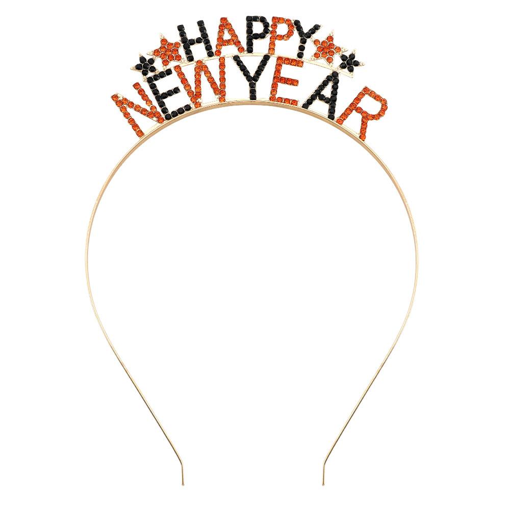 Christmas New Year Headband MERRY CHRISTMAS Alloy Rhinestone Knotted Letter Headband Atmosphere 2026