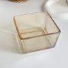 Yude Hammered Amber Glass Square Snack Dishes - Set of 10