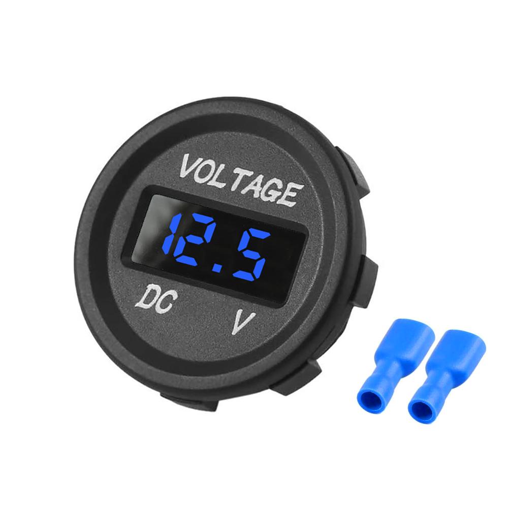 DC 12V 24V Car Voltmeter with LED Digital Display Waterproof Voltage Gauge Meter for Car Boat Marine Truck ATV UTV