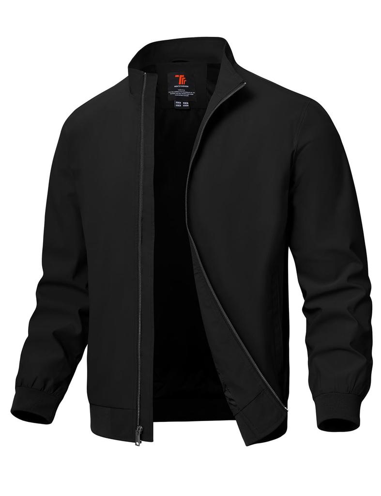 Gopuune Lightweight Golf Swing Lightweight Windproof Mountain Everyday Plus Size Men's Jacket, Blouson, Spring/Autumn Outerwear, Stand-Up Collar,