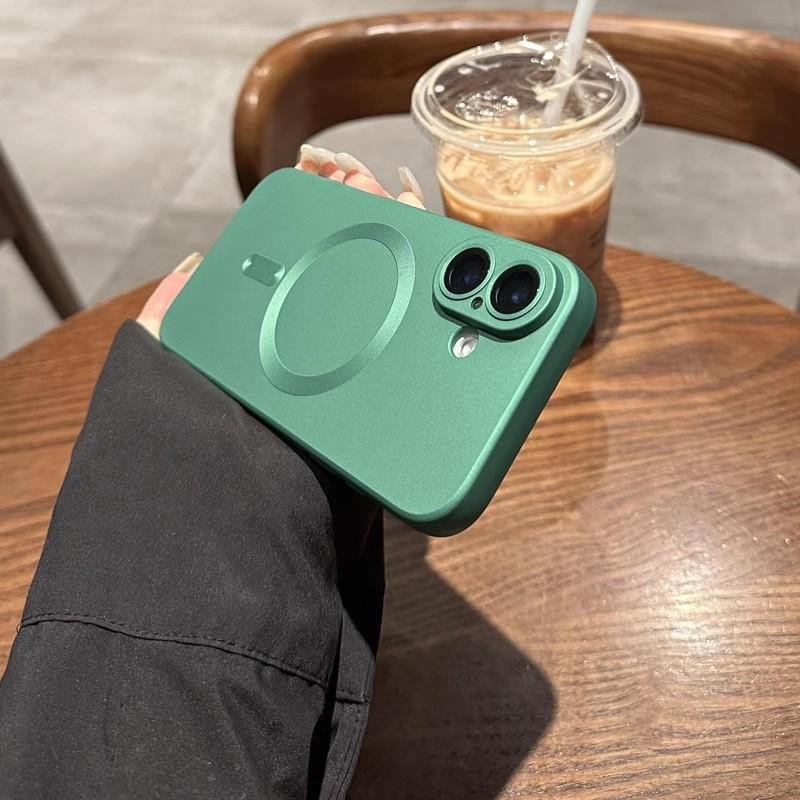 Applicable To IPhone17 Magnetic Phone Case Metal Paint Frosted Apple 16proMax Full Inclusive Anti Fall 15 Protective Case