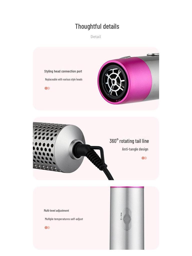 Five-in-One Brushless Negative Ion Hair Dryer & Styler: Comb, Straightener, Curler, Blow Comb