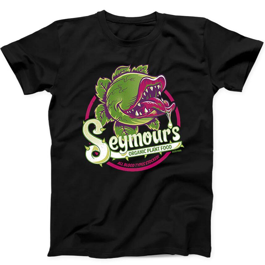Seymours Organic Plant Food Little Shop Of Horrors Gift Tee Black T Shirt 34