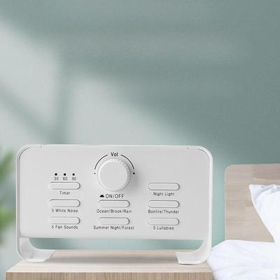 White Noise Machine Sound Portable USB Charging Compact 3 Timers with Night Light for Travel