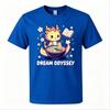 Cute Baby Dragon Eating Raunisex Sakura Flower Graphic T Shirt Unisex Cotton Short Sleeve Anime Kawaii Oversized Streetwear Tee Tops