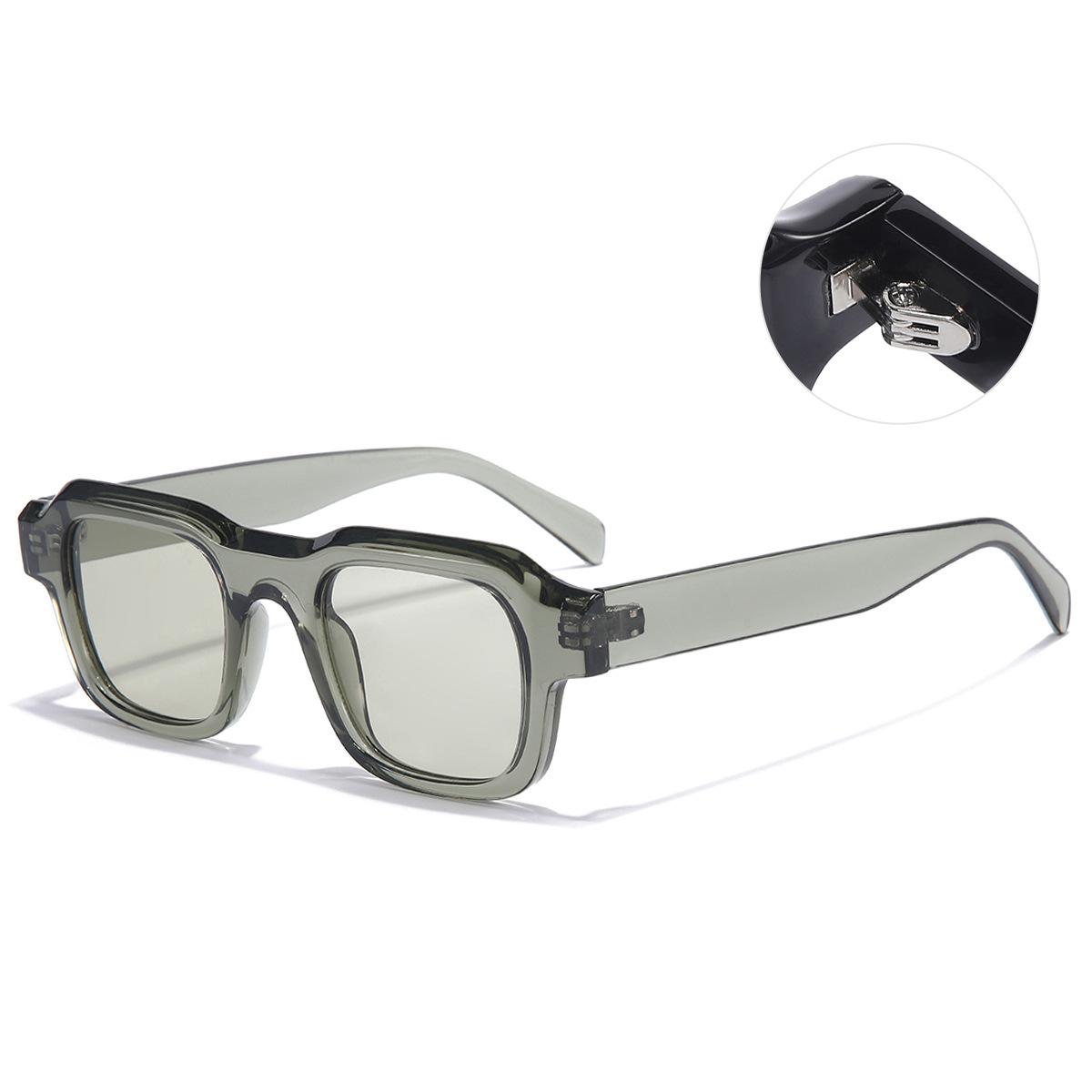

Uv400 Eyewear Stylish Vintage Travel Sunglasses Rectangle Sunglasses High-End Square Frame Goggles For Outdoor Activities Beach зелений