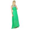 Bimba Women Long Green Maxi Half Lined Dress Hand Beaded Neck Sleeveless