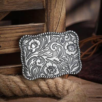 1PC Retro Printed Punk Style Western Denim Belt Buckle Western Style Belt Buckle Retro Denim Clothing Belt Buckle for Men and Women