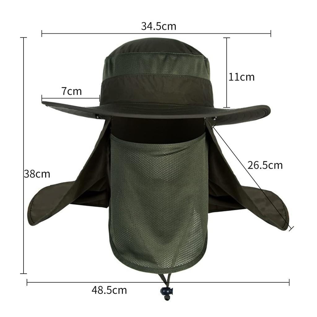 Safari Fishing Sun Chin Wide Large Sun Mountain YG003 [LeafIn] Hat, Hat, Hat, Hat, Women's, Men's, Protection, Strap, Summer, Brim, Breathable, Size,