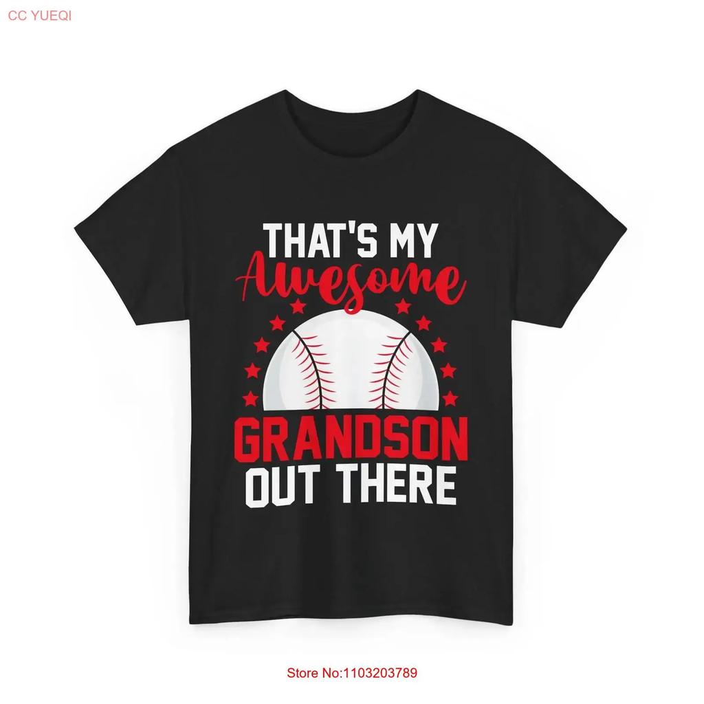 Mothers Day Baseball Thats My Awesome Grandson Out There T Shirt Vintage Homme Versatile Slightly