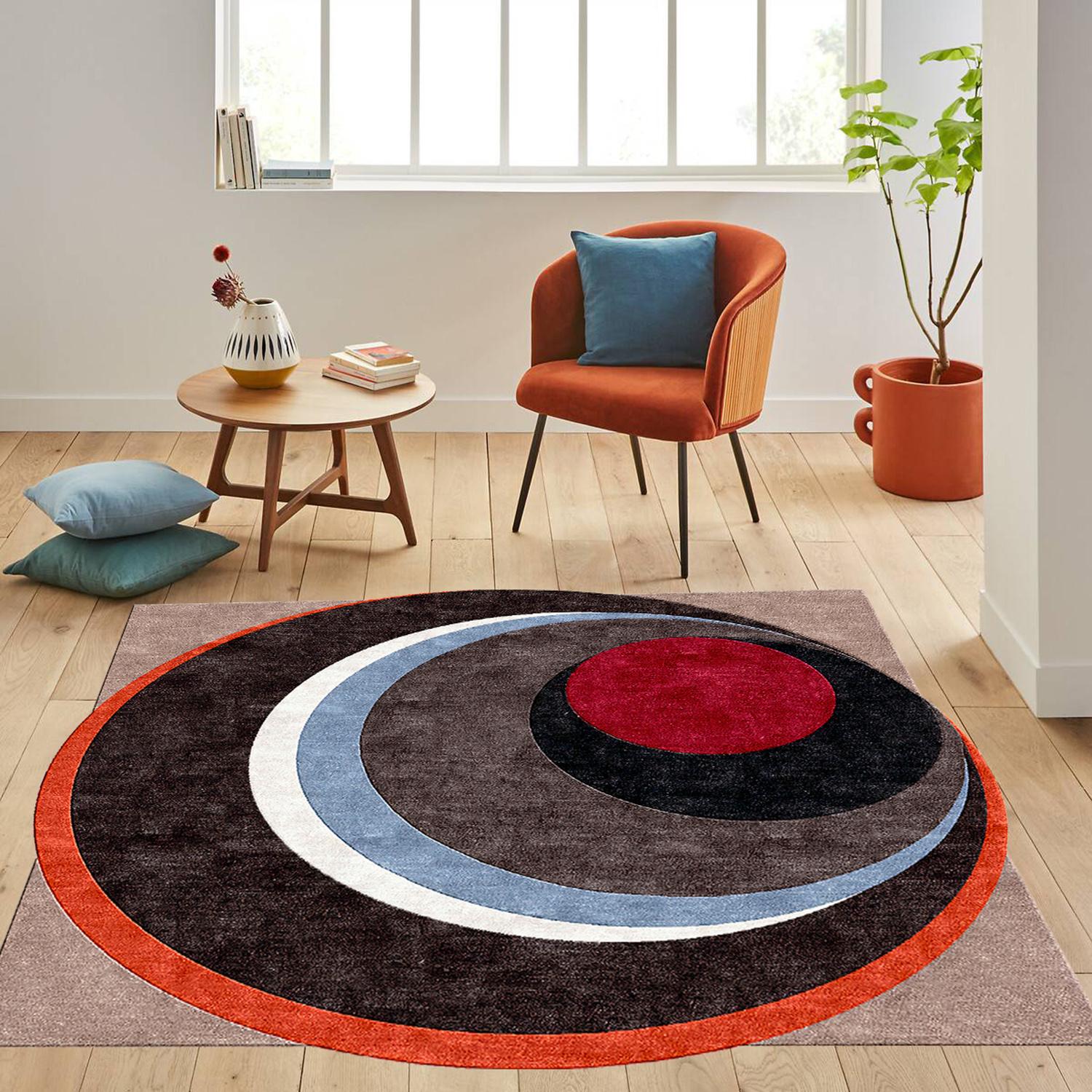 

Rovigo Home Цифровая печать Моющийся нескользящий круглый ковер для гостиной RVG7279