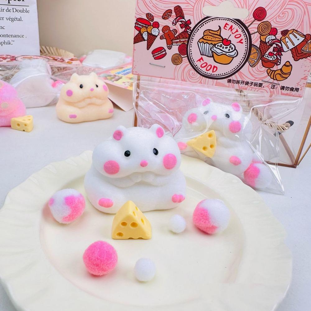 

Slow-Rising Hamster Squishy Toy Mochi Texture Hamster Fidget Toys New Squishy Hamster Toys белый