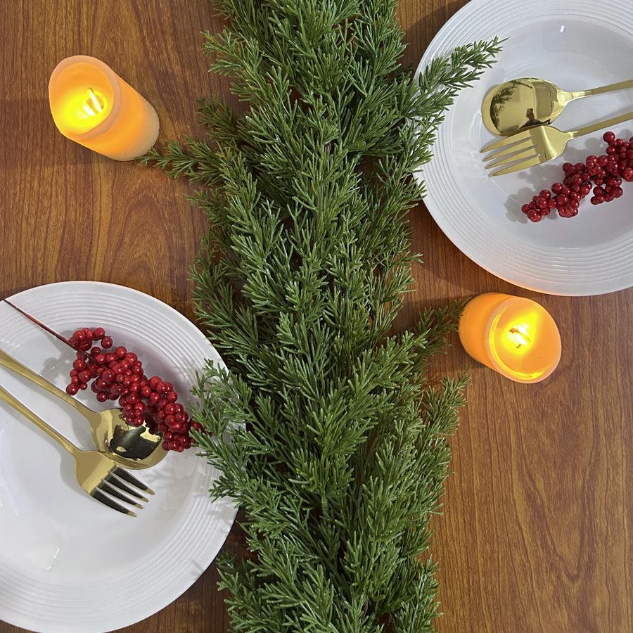 1.8 Meters Artificial Christmas Pine And Cypress Rattan, Simulated Green Plant Home Atmosphere Decorative Vine Dining Table Ornament