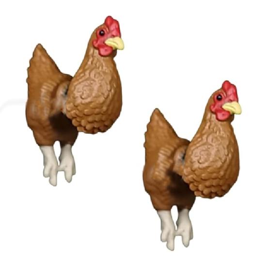 Chicken Stud Earrings Handmade Farm Animal Jewelry Farmhouse Style Chicken Earrings Gifts for Chicken Lovers