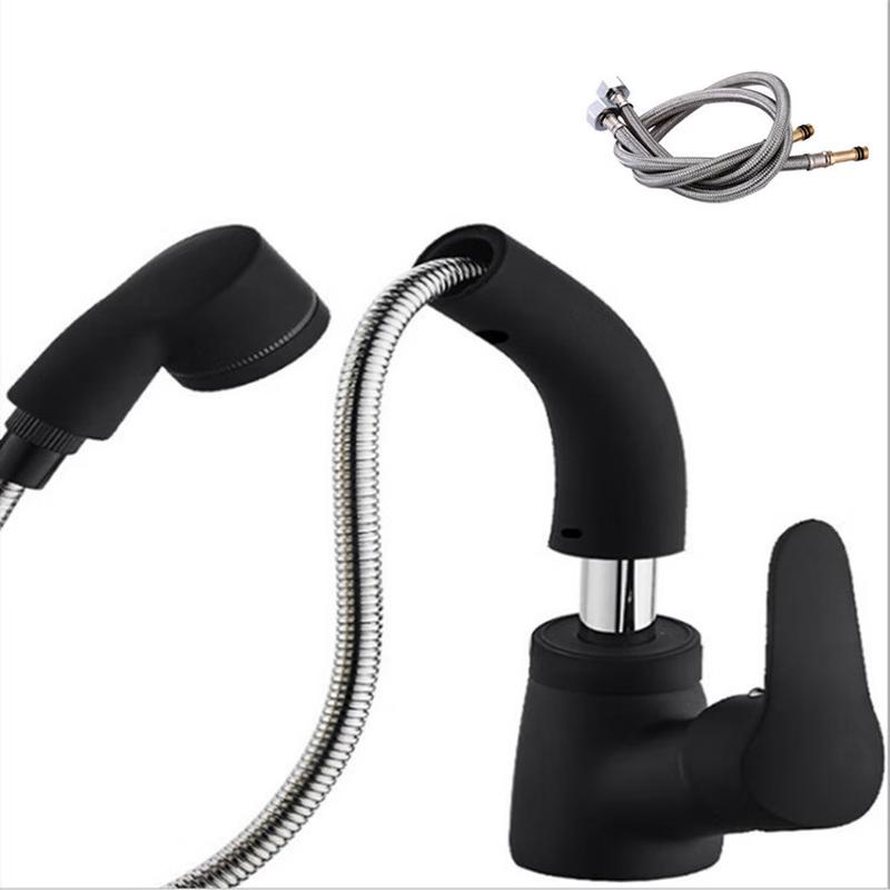 Выдвижной смеситель для раковины Lanmo Черный Вилка CN (адаптер в комплекте)