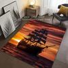 Medieval Sailing Ships At Sea Pattern Carpet for Living Room Bedroom Sofa Home Decor Non-slip Floor Mat Large Size Outdoor Rug
