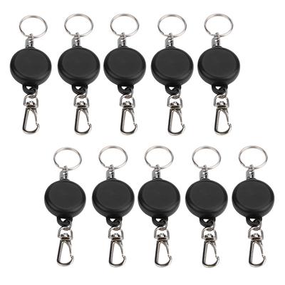 60cm Steel Wire Rope Retractable Key Chain Stretching Keys Clasp Anti Lose Keyring (10pcs)
