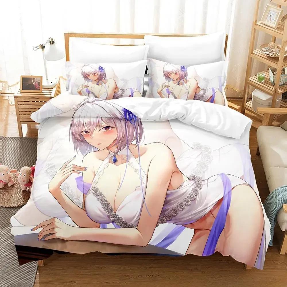 Sexy Azur Lane Sirius 3D Print Bedding Set Cartoon Anime Duvet Cover Adult Kid Bedroom Game Girl