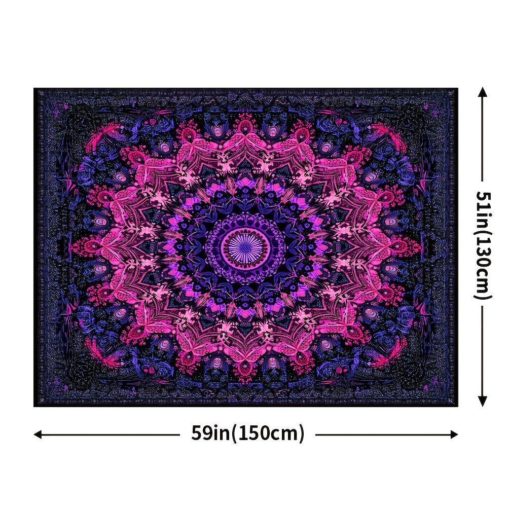 1 sztuka, żywy gobelin Mandala w stylu boho - wzory niebieskie i czerwone, odpowiedni do dekoracji wewnątrz/na zewnątrz