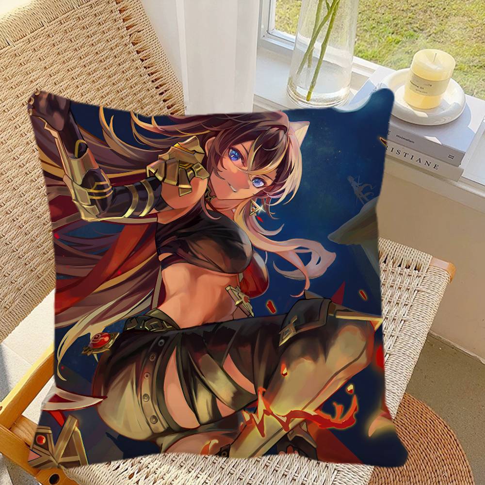 Game Genshin Impact Dehya Pillow Case Square Pillow Bedroom Sofa Leisure Comfort Cushion Car Home Decoration