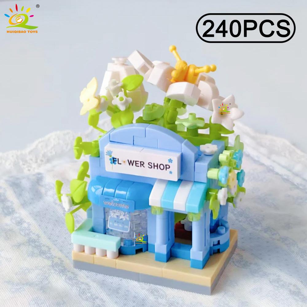Non-Toxic Cute Moc Flower Store Model Micro Building Block Street View Shop Model Mini Brick Toy For Children Desk Home Decor.