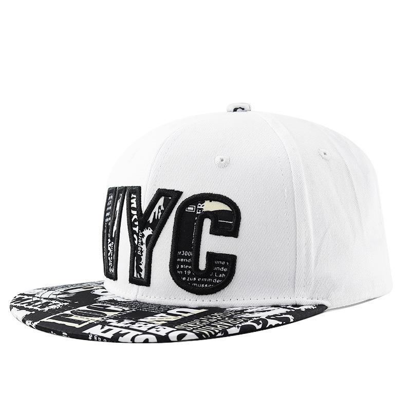 European and American brim print NYC hip-hop hat trend spring and summer male and female students flat edge baseball cap