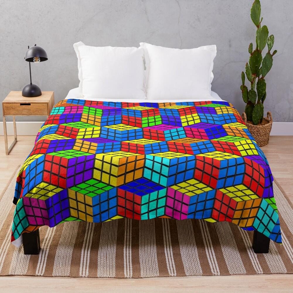 rubik's illusion Throw Blanket