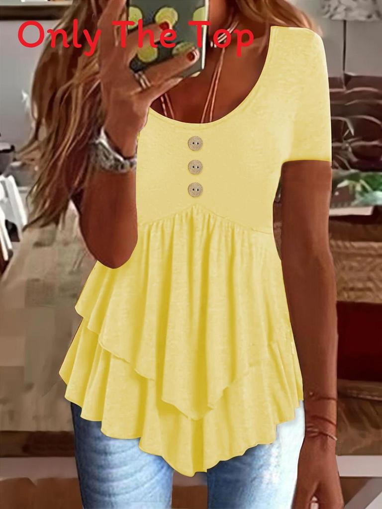 Summer Ladies T Shirt With 3d Pattern In Cotton Blend For Casual Wear