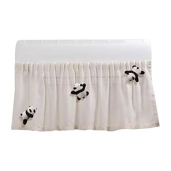 YUYAKESHI Air Conditioner with Velcro Panda Plush Linen Curtain Air Conditioner Wind Shield Direct Wind Prevention Air Outlet Cute 1.3*0.45m