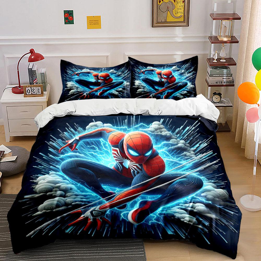 Spider-Man Amidst Electric Bursts. Bedding Sets Duvet Cover Sets Duvet Covers Pillowcases(1 * Duvet Cover 2 * Pillowcases Without Duvet Insert)